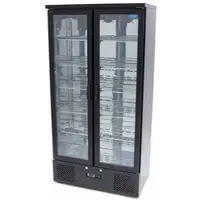 Maxima - Getränkekühlschrank 2 Türen schwarz, 538L, 10 verstellbare Einlegeböden, LED-Beleuchtung, 92x51,5x180 cm