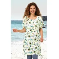 DW-Shop Viskose-Kaftan in Druck petrol in Größe 48/50 von , Petrol, 48/50