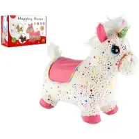 Teddies - - Einhorn Plüsch weiß mit Sternen oben. sattel 23cm auf Fledermaus. 35x22cm 12m+