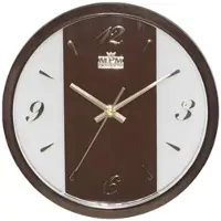 MPM -Quality Wanduhr Ventana rund 255 mm Kunststoff Dunkelbraun/Braun