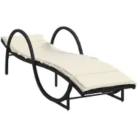 vidaXL Sonnenliegen 2 Stk. mit Auflagen Schwarz Poly Rattan