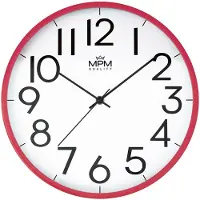 MPM -Quality Wanduhr rund Ø 300 mm Kunststoff Rosa leises Sweep-Uhrwerk