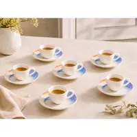 Bonna Kymen - Espressotassen und Untertasse - 80 cc - Porcelain - 6er set