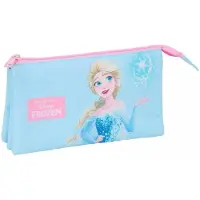 Disney Frozen Dreifaches Mehrzweck-Etui Blau Rosa 22 x 12 x 3 cm