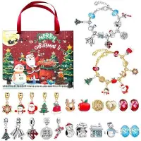 OEM Weihnachtskalender 2023 - Spielkalender für Kinder - Schmuck für Mädchen - Rot - Weihnungsgeschenk für Mädchen - Geeignet für 5-12 Jahre