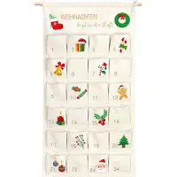 OEM Adventskalender zum Befüllen - 24 Fächer - 124x71 cm - Weihnachtskalender zum Befüllen - zum Aufhängen - wiederverwendbar