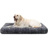 Sonstiges Hundebett L 91x68cm Dunkelgrau, Waschbar, Flauschig, Rutschfest, Atmungsaktiv