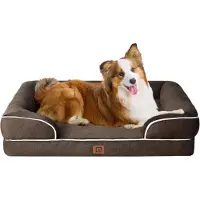 Sonstiges Orthopädisches Hundebett mit Memory Foam, 104x69cm, waschbar, wasserdicht, rutschfest, braun