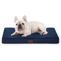 Bedsure Orthopädisches Hundebett 76x51x8 cm Navyblau waschbar für kleine Hunde