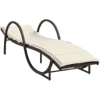 vidaXL Sonnenliegen 2 Stk. mit Auflagen Braun Poly Rattan