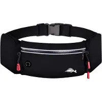 OEM Loopriem – Halterung für das Smartphone beim Laufen – reflektierende Streifen – wasserdicht – verstellbar – Flaschenhalterung – geeignet für Fahrräder – Bauchtasche – Fitness – schwarz – Größe M