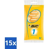 BIC – Rasierklingen – Sensitive – Einzelklinge – Einwegklingen – 5 Rasierklingen - Vorteilspack - 15 Stücke