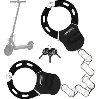 Unyqoos E‑Scooter Kettenschloss (Handschelle) aus A3‑Stahl, 60 cm ges., 25 cm Kettenteil, 1,6×1,3 cm, Kupfer‑Zylinder, mit Schlüssel – hohe Sicherheit