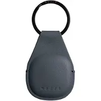 Mujjo Leather AirTag Keychain - Basalt