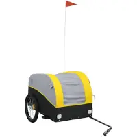 vidaXL Fahrradanhänger Schwarz und Gelb 45 kg Eisen