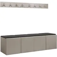 Mirjan 24 Garderoben-Set Orion VII, Garderobe mit Sitzbank mit 4 x Wandpanel 42x42 (Farbe: Cashmere, Polo 897)
