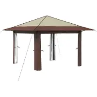 Syfax Gazebo ohne Seitenwand Creme und Braun