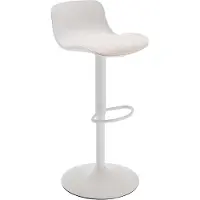 Vente-unique 2er-Set Barhocker aus Polypropylen, Strukturstoff und Metall - Weiß und Beige DORELIO