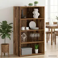 vidaXL Highboard Eichenholz 70 x 41 x 124 cm Holzwerkstoff