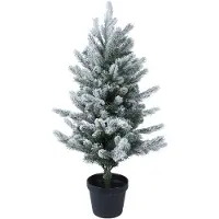 Everlands Allison Mini-Baum d40h60 cm grün/weiß (groen;wit)