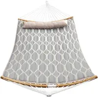 Songmics Hängematte graue und beige Rauten GDC034G02