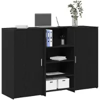 vidaXL Empfangstheke Schwarz Eichen-Optik 155x50x103,5cm Holzwerkstoff
