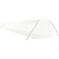 vidaXL Gewächshaus mit Stahlrahmen Weiß 36 m² 18x2x2 m