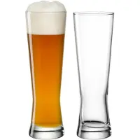 Leonardo Bierglas "Weizenbiergläser Grano 500 ml 2er Set transparent", bunt (transparent), B:8,5cm H:25,6cm Ø:8,5cm, Glas, Trinkgefäße, Bierglas, Spülmaschinenfest