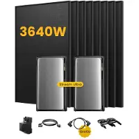 EcoFlow Balkonkraftwerk mit Speicher, 2x Stream Ultra mit 4x Astronergy 455Wp Bifazial Solarmodule mit Smart Meter & Parallel Kabel (0% MwSt)