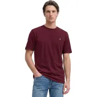 Marc O'Polo T-Shirt , Herren, Gr. L, rot (schwarz romance), Jersey, Obermaterial: 100% Baumwolle, Rundhals, Shirts T-Shirt, Logo-T-Shirt aus Bio-Baumwolle