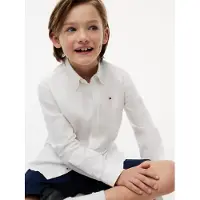 Tommy Hilfiger Langarmhemd "BOYS STRETCH OXFORD SHIRT L/S" Kinder bis 16 Jahre, Button-down-Kragen, Langarm, Logo-Flag