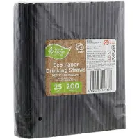 GoDan S.A Papierstrohhalme Schwarz 8x252 Mm / 200 Stk.