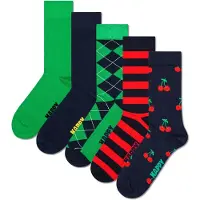 Happy socks Unisex Socken, 5er Pack - Everyday Crew 5-Pack, Motivsocken, Baumwoll-Mix