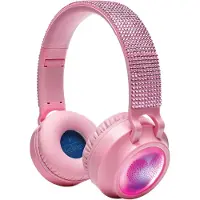 Lexibook - Faltbare 2-in-1-Bluetooth-Kopfhörer in rosa Strass-Optik mit sicherer Lautstärkebegrenzung