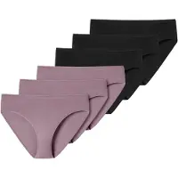 Schiesser Slip "Slip 6er Pack", Damen, Gr. 38, 6 Stk., bunt (schwarz, lila), Unterhosen Slip