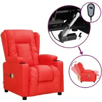 Sonstiges 72,5x96x99,5cm Elektrischer Massagesessel Rot Kunstleder - 2parcel