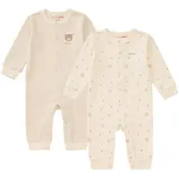 BORNINO HOME Lieblinge 2er-Pack Schlafoverall Ringel Bär, beige, 50