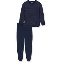 Schiesser Schlafanzug "Pyjama Casual Essentials", Herren, Gr. XXL, blau (dunkelblau), Obermaterial: 100% Baumwolle CO., Homewear-Sets Schlafanzug
