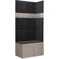 Mirjan 24 Garderoben-Set Orion I, Garderobe mit Sitzbank mit 11 x Wandpanel 42x42 (Farbe: Cashmere, Polo 897)