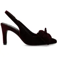 Manfield Bordeauxrote Slingbackpumps aus Veloursleder | Größe 36