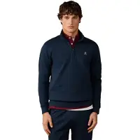 Hackett für Herren. HM5800195 Sweatshirt aus Baumwolle mit Reißverschluss und marineblauem Logo (S), Lässig