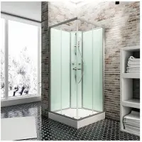 Schulte Fertigdusche Korfu 89 x 89 x 202 cm alu-natur