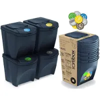 Prosperplast Sortibox Stapelbare Recyclingbehälter 100l 4 Einheiten Grau Grau One Size