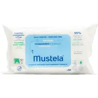 Mustela Biologisch abbaubare, kompostierbare Wischtücher für zu Hause