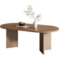 Flieks Esstisch 200x90 cm, Esszimmertisch für 6-8 Personen, Nussbaumoptik, abgerundete Ecken, 18 mm Tischplatte