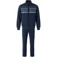 Hajo Sweater "Trainingsanzug Homewear Set Premium Komfort", Herren, Gr. M, blau (dunkelblau), Obermaterial: 60% Baumwolle CO. 40% Polyester PES., Sweatshirts Sweater