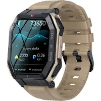 SASSEY Smartwatch Herren mit Telefonfunktion, 1,85” Touchscreen Männer Sportuhr 24 Sportmodi Fitness Tracker Blutdruckmessung Pulsmesser Kalorienzähler Bluetooth Kompatibel Android und IOS Gelb
