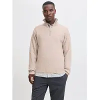 Jack & Jones Troyer "JJESOHO OLLIE KNIT HALF ZIP SN" Materialmix, relaxed fit