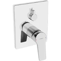 Hansa HANSATWIST Wannen- und Brausearmatur, Fertigmontageset, Unterputz, Rosette eckig, 89849083, Farbe: Chrom