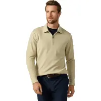 Hackett für Herren. HM5800134 Sweatshirt-Polo mit Reißverschluss und Waffle-Logo, beige (XL), Lässig, Polyester, Langarm